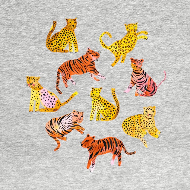 Tigers and Leopards - Africa Savannah by ninoladesign